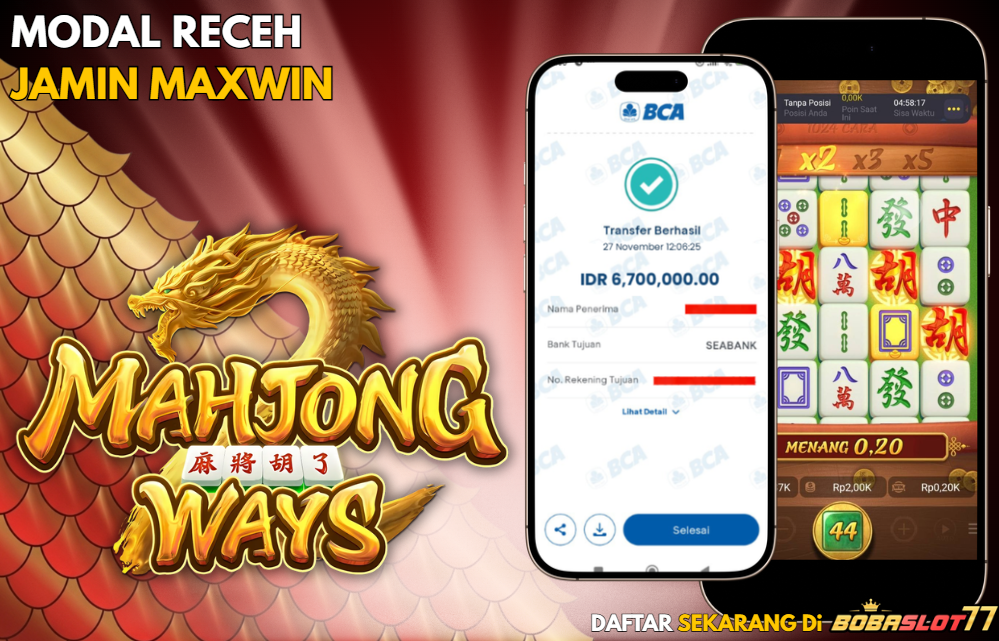 Selamat kepada user id : na******79 Wede Rp 6.700.000di Game MAHJONG WAYS PG SOFT Cair Gk Sampe 1 Menit! Menang Mudah di Bobaslot77